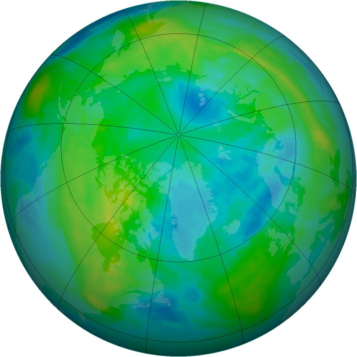 Arctic ozone map for 07 October 1979